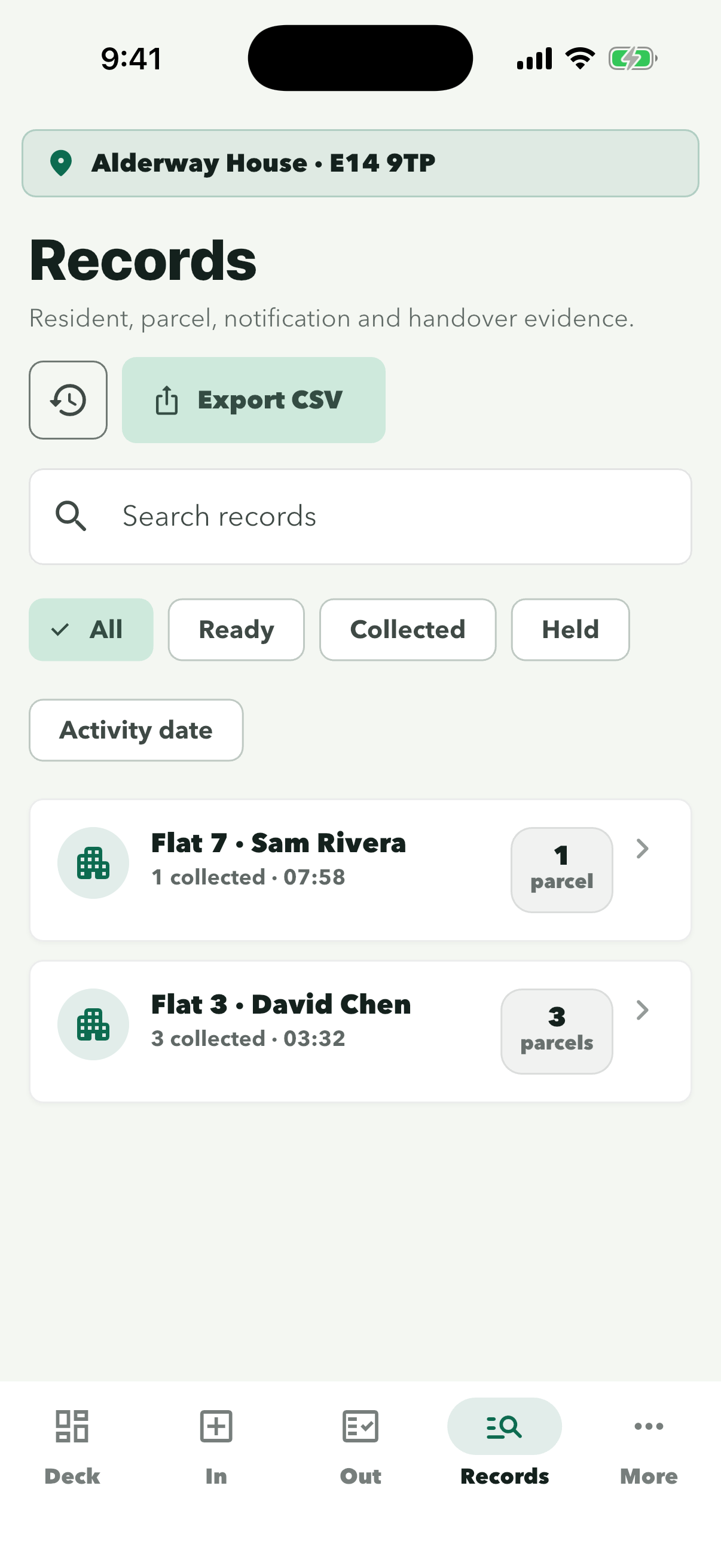 Records with Flat 7, Sam Rivera, 1 collected